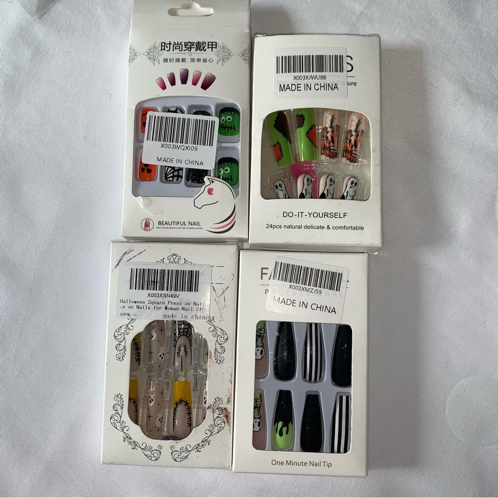4 packs NEW Halloween press on nails